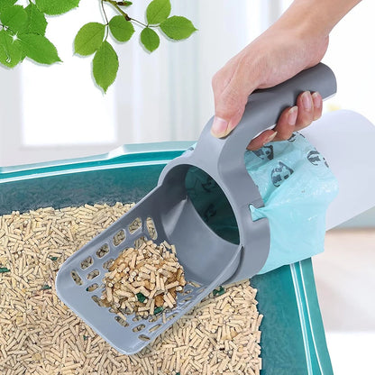 Pet Cat Litter Shovel Scoop with Waste Bags Portable Cat Litter Filter Clean Tool Toilet Garbage Picker Pet Cat Supplies